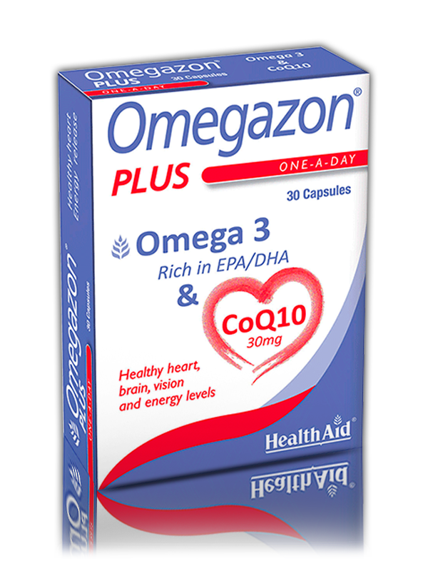 Omegazon Plus Capsules - EPA, DHA, and CoQ10 blend for heart and mind health. Omega-3 polyunsaturates for total well-being. Omega 3 fish oil price in pakistan.