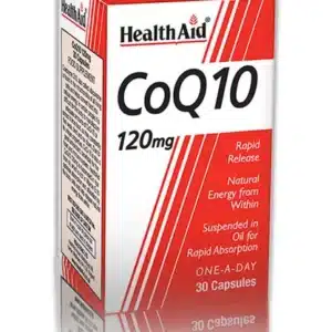 CoQ10 120mg Capsule - A dietary supplement capsule with Co-Enzyme Q10.