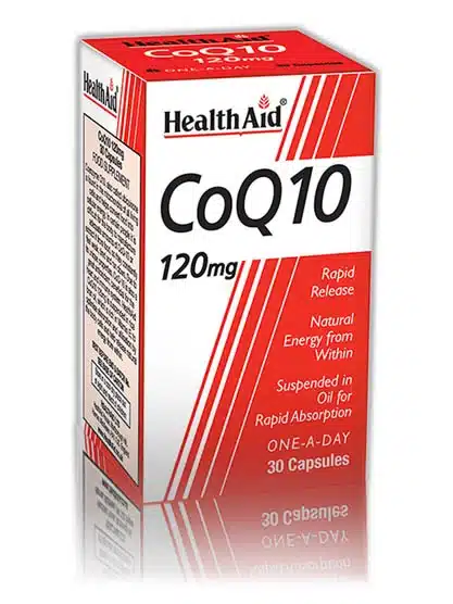 CoQ10 120mg Capsule - A dietary supplement capsule with Co-Enzyme Q10.