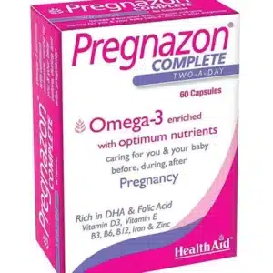 Pregnazon Complete Capsules - Comprehensive prenatal nutrition with Omega-3, vitamins, and minerals for healthy pregnancy and post-natal support.